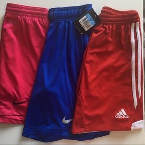 THREE Boys Nike and Adidas Shorts All Size Medium